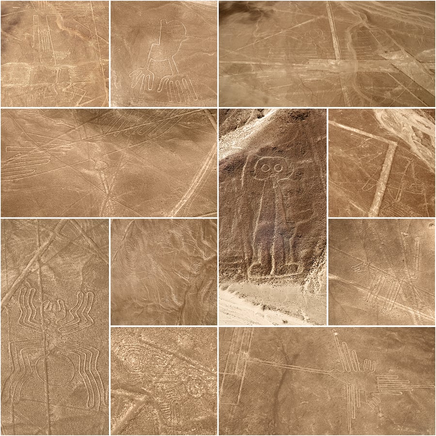 Unesco Heritage: Lines and Geoglyphs of Nazca, Peru - collage