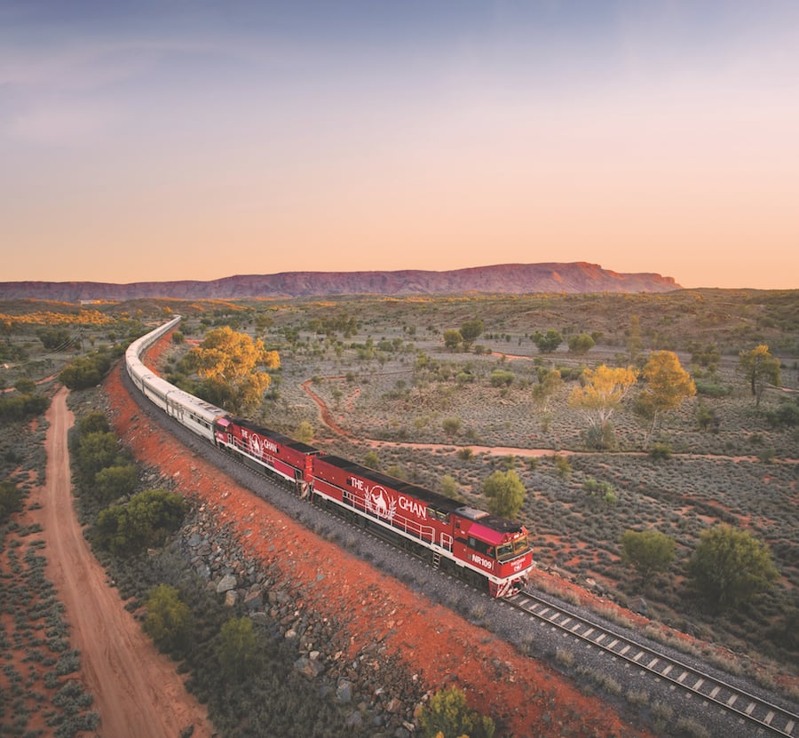 The Ghan in the Australian Outback